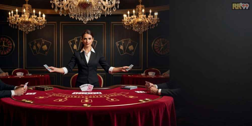 Giao diện trực tiếp casino rr99 Pro với dealer chuyên nghiệp và bàn chơi đa dạng