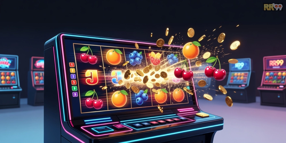 Hình minh họa khái niệm game bài nổ hũ rr99 với các biểu tượng jackpot hấp dẫn